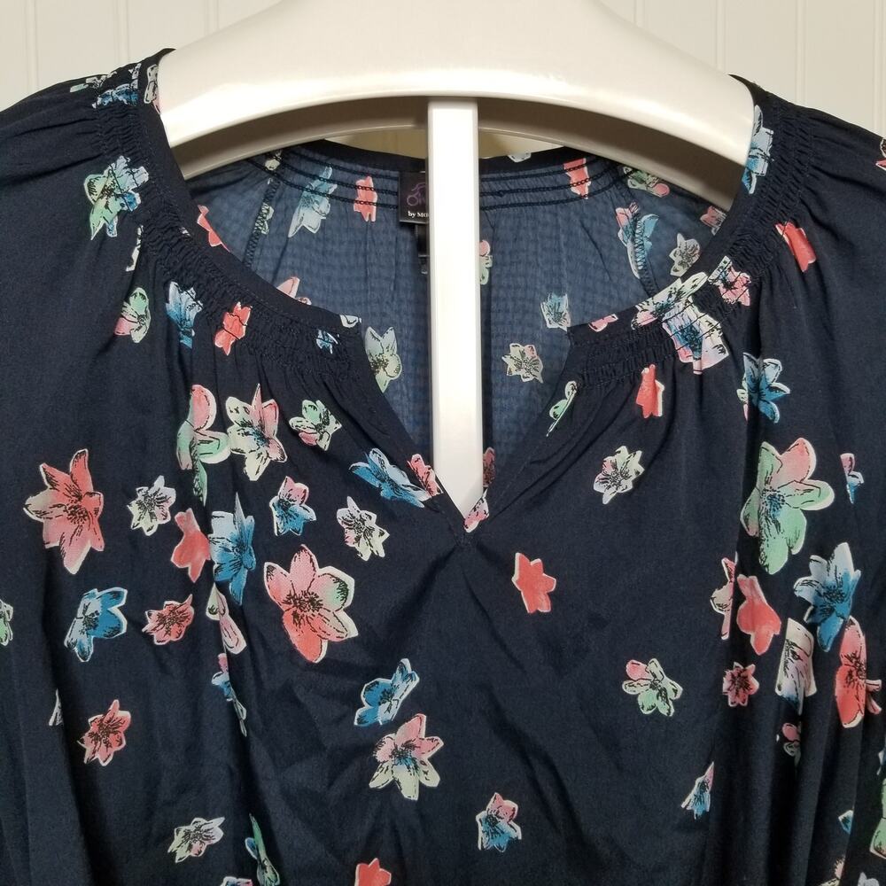 Oh Baby Maternity Floral Tie‎ Waist Top LG - Picture 3 of 7